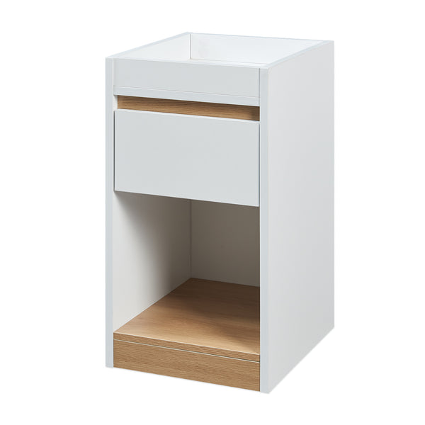 Comodino Lure 55x30x35 cm Bianco/effetto quercia [en.casa]