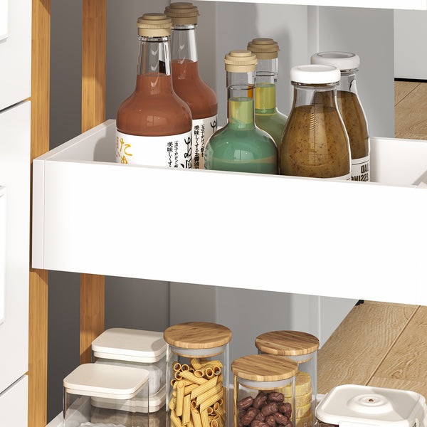 Carrello Varulta 80x41x20 cm Naturale/Bianco [en.casa]