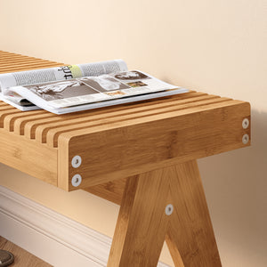 Panca Lasdarvoo 120x35x45 cm Bambù Naturale [en.casa]