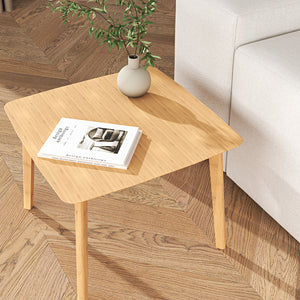 Tavolino Haad in Bambù con Piano Quadrato 45x50x50 cm Naturale [en.casa] 