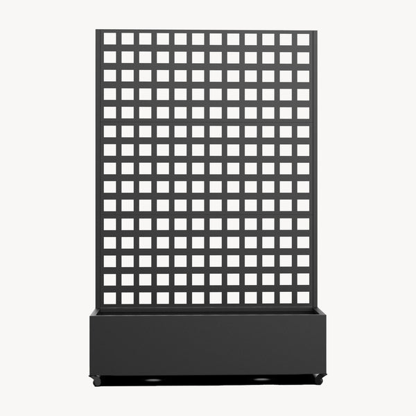 Parete divisoria Toma con fioriera in acciaio 190x82x38 cm Nero [casa.pro]