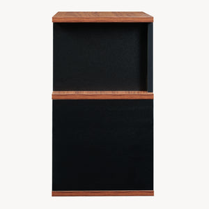 Tavolino Laterale Trond Mobiletto Basso a 2 Scomparti 50 x 33 x 29 cm - Nero/Effetto Noce [en.casa]