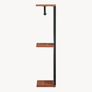 Mobile Porta Carta Igienica Trond Supporto Portarotolo 76 x 18 x 18 cm - Nero/Effetto Noce [en.casa]