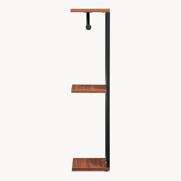 Mobile Porta Carta Igienica Trond Supporto Portarotolo 76 x 18 x 18 cm - Nero/Effetto Noce [en.casa]