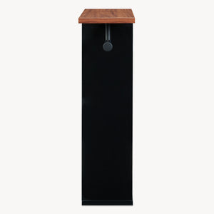 Porta rotolo di carta igienica Trond 60x40x16 cm Nero/effetto noce [en.casa]