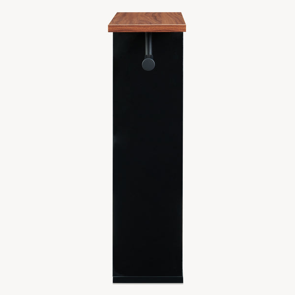 Porta rotolo di carta igienica Trond 60x40x16 cm Nero/effetto noce [en.casa]