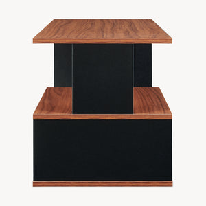 Tavolino Trond 80x40x42 cm Nero/Noce [en.casa]