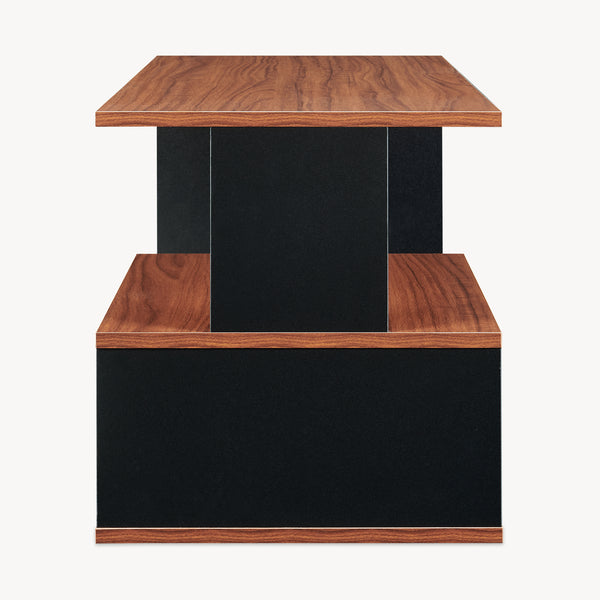 Tavolino Trond 80x40x42 cm Nero/Noce [en.casa]