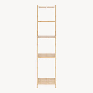 Scaffale da Bagno Anun in Bambù con 4 Scomparti Aperti 128 x 30 x 30 cm - Color Naturale [en.casa]

