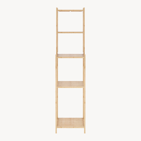 Scaffale da Bagno Anun in Bambù con 4 Scomparti Aperti 128 x 30 x 30 cm - Color Naturale [en.casa]

