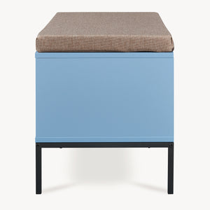 Panca Portascarpe Colwyn con Cuscino Scarpiera con Seduta Imbottita 80 x 40 x 45 cm - Blu [en.casa]