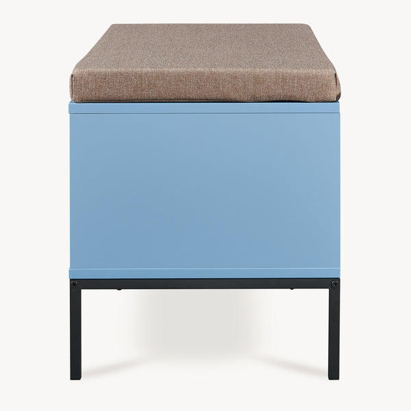 Panca Portascarpe Colwyn con Cuscino Scarpiera con Seduta Imbottita 80 x 40 x 45 cm - Blu [en.casa]