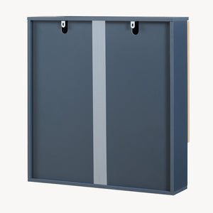 Mobiletto da Parete Svanes a Specchio Armadietto Pensile da Bagno con Ante in Bambù 58 x 56 x 13 cm - Grigio Scuro/Naturale [en.casa]

