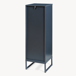 Mobile da Terra Svanes con Anta in Bambù e Ripiani per Bagno 90 x 30 x 30 cm - Grigio Scuro/Naturale [en.casa]