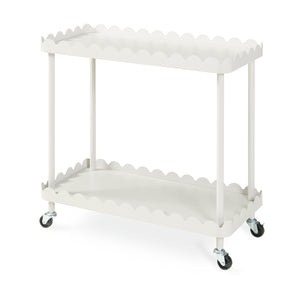 Carrello Portaoggetti Bolmanralu a 2 Ripiani e Rotelle 60 x 61 x 31 cm Struttura in Acciaio - Grigio [en.casa]