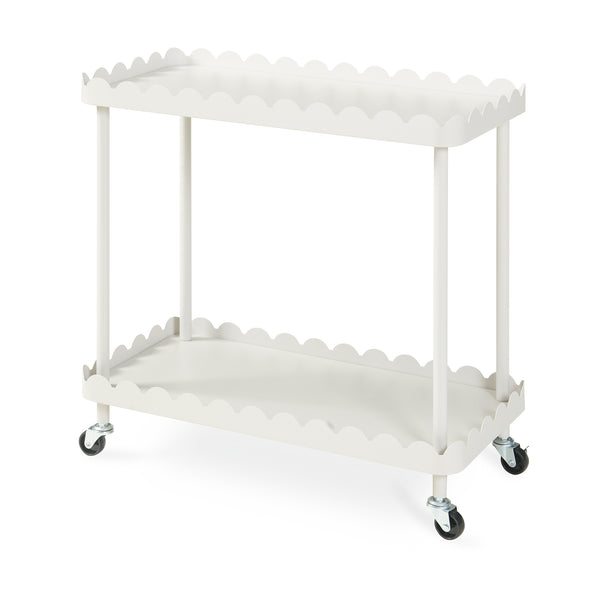 Carrello Portaoggetti Bolmanralu a 2 Ripiani e Rotelle 60 x 61 x 31 cm Struttura in Acciaio - Grigio [en.casa]