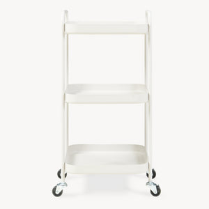 Carrello di Servizio Kelevn Portatutto a 3 Ripiani e Rotelle 67 x 33 x 31 cm in Acciaio - Grigio [en.casa]