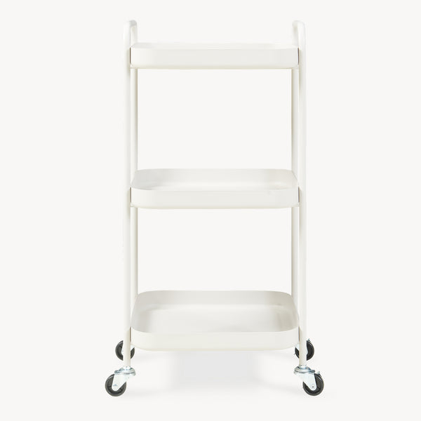 Carrello di Servizio Kelevn Portatutto a 3 Ripiani e Rotelle 67 x 33 x 31 cm in Acciaio - Grigio [en.casa]