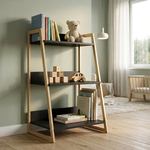 Scaffale a pioli Kuomi 84x53x47 cm Beige/Grigio scuro [en.casa]