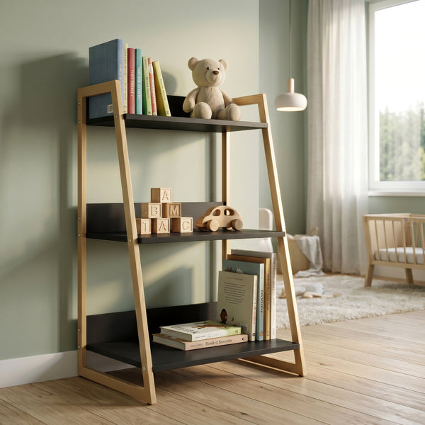 Scaffale a pioli Kuomi 84x53x47 cm Beige/Grigio scuro [en.casa]