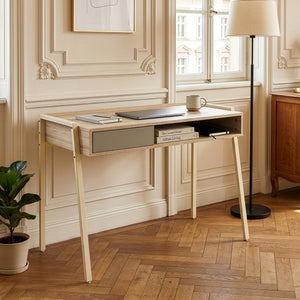 Scrivania Boderas 107x55x78 cm Beige/Travertino [en.casa]