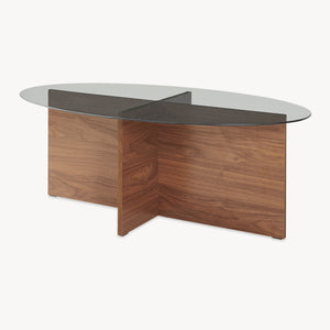 Tavolino Viroya 100x60x36 cm effetto noce/grigio [en.casa]