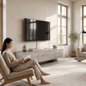 Mobile TV Kapipimso con 3 ante 194x31x37 cm effetto quercia, grigio [en.casa]