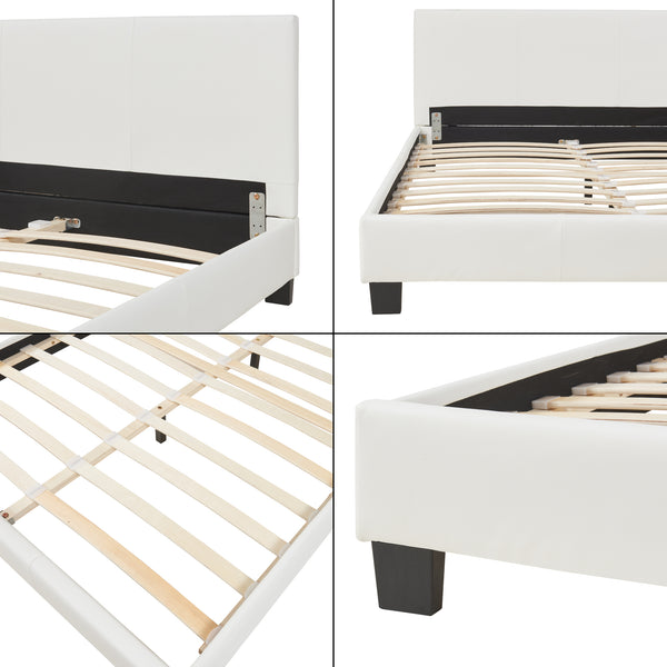 Letto in ecopelle Albacete 140x200 cm Bianco Corium