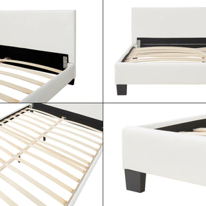 Letto in ecopelle 180x200 cm Bianco Corium