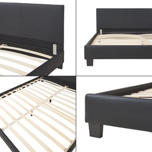 Letto in ecopelle Albacete 180x200cm Nero Corium