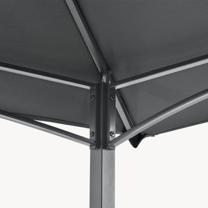 Gazebo per Barbecue Parga con Tetto Doppio e 2 Ripiani 250x241x151 cm - Grigio Scuro [en.casa]