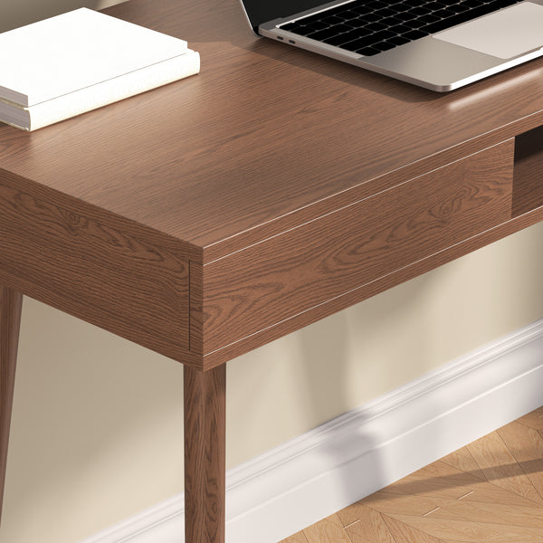 Scrivania Habo con Cassetto e Scomparto Aperto 75 x 115 x 48 cm - Effetto Noce [en.casa]