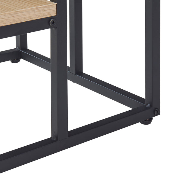 Scaffale Porta Piante Ameland a Gradoni con 4 Ripiani 67 x 34 x 34 cm - Nero / Effetto Rovere [en.casa]