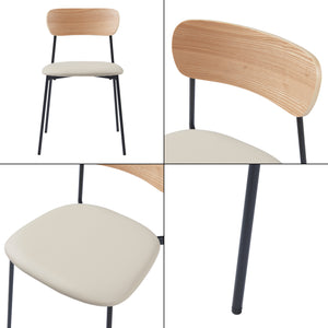 Sedia da pranzo Jyväskylä set da 2 78x45x48 cm Beige [en.casa]