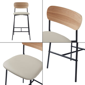 Sgabello Jyväskylä Set da 2 89x40x45 cm Beige [en.casa]