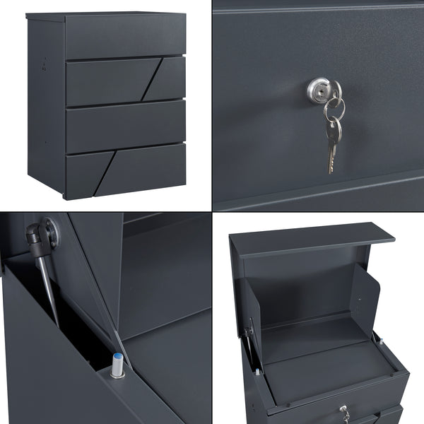 Cassetta postale Søllerød 58x44x35cm Antracite [en.casa]