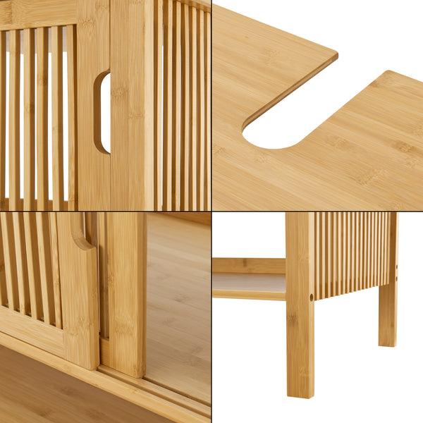 Mobile sottolavabo Hvaler 60x100x45cm Bambù [en.casa]