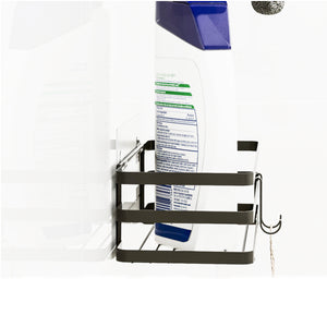 Set Pertunmaa di 2 Mensole da Bagno Cucina con Barre Anticadute - Metallo Nero [en.casa] 