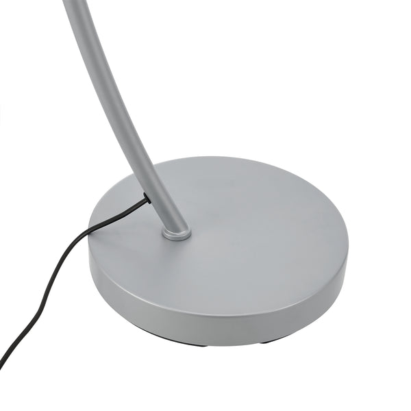 Lampada da Terra Stafford ad Arco Paralume a Cilindro Basso - Grigio - lux.pro