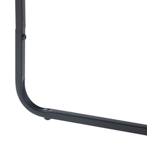 Tavolino Ulvik 50x50x35cm in metallo e vetro nero [en.casa]