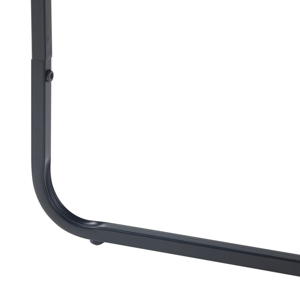 Tavolino Ulvik 50x50x35cm in metallo e vetro nero [en.casa]