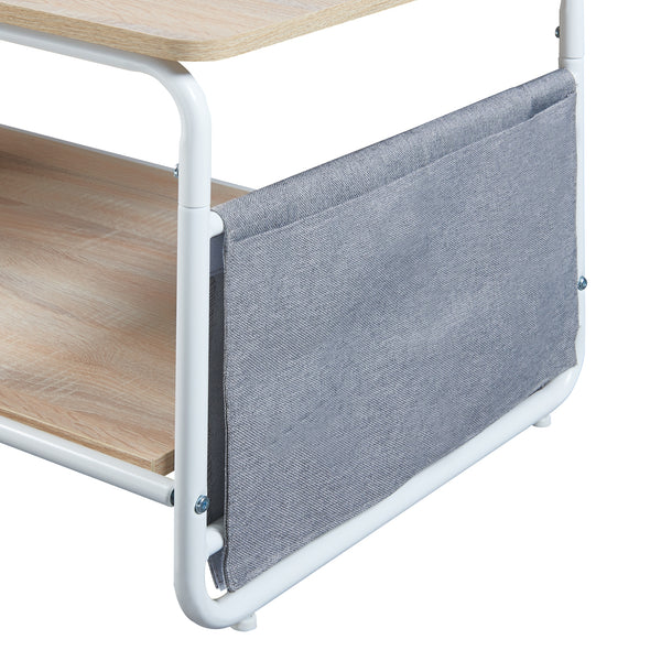 Tavolino Basso Dyrøy 100 x 50 x 43 cm Effetto Rovere / Bianco [en.casa]