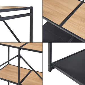 Scaffale Pieghevole Telemark a 3 Piani - Effetto Rovere / Nero [en.casa] 