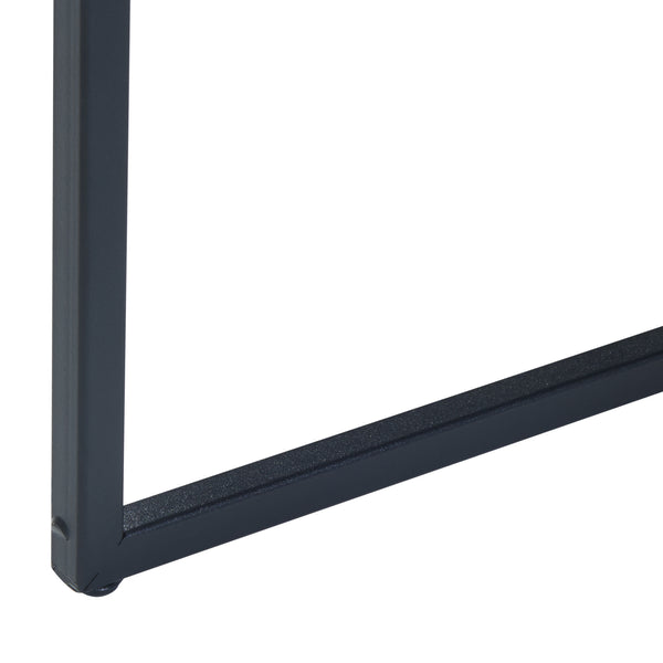 Set Kungsör di 2 Tavolini Sovrapponibili con Piano Triangolare Altezze Diverse - Metallo, Nero [en.casa] 