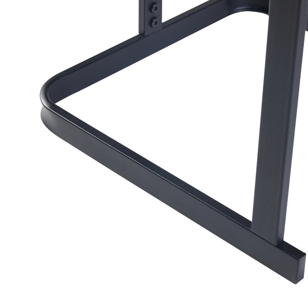 Tavolino Laxå set da 2 in vetro e metallo nero [en.casa]