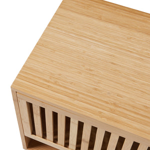 Comodino in Bambù Ypäjä con Scomparto Chiuso e Aperto - Naturale [en.casa]