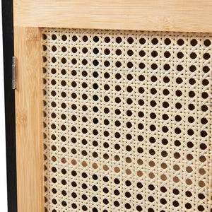 Pensile bagno Tervola 60x60x20 cm Nero/Bambù [en.casa]