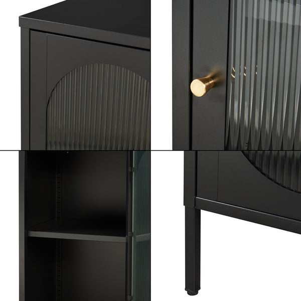 Mobiletto Karlskrona 102x43x40 cm Nero, opaco [en.casa]