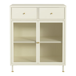 Sideboard Lindau Acciaio 97x80x40 cm Bianco crema [en.casa]