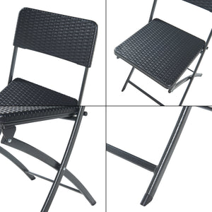 Set di sedie pieghevoli Mark 2 pz. effetto rattan, nero [en.casa]